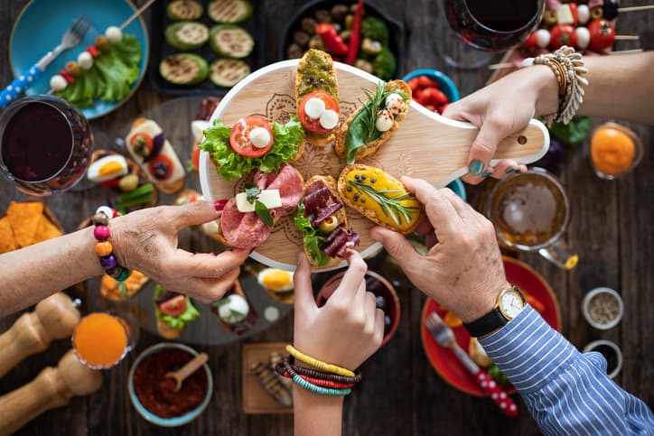 Offering concept with many kinds of tapas